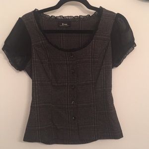 Black and grey blouse